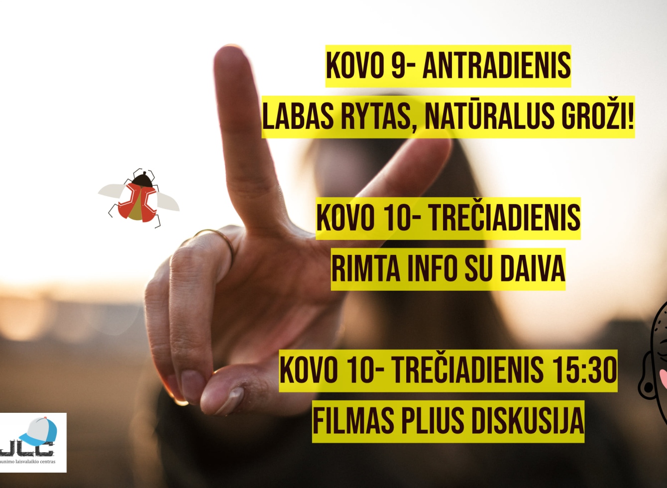 VšĮ Jaunimo laisvalaikio centro 03.08-03.10. savaitės veiklos