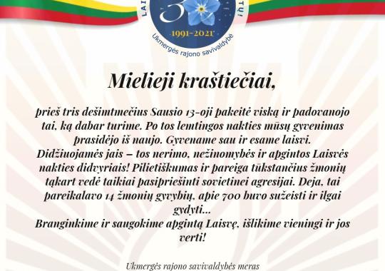 Ukmergėje prisiminta prieš 30 metų visiems mums laisvę dovanojusi naktis
