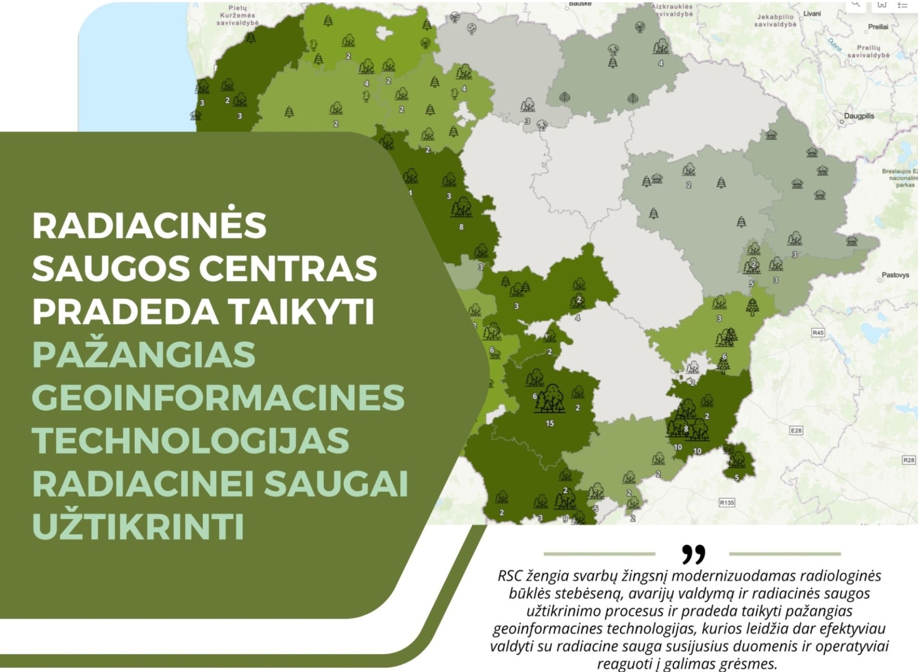 Radiacinės saugos centras pradeda taikyti pažangias geoinformacines technologijas radiacinei saugai užtikrinti