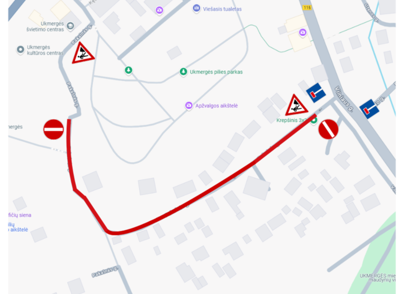 Pakalnės gatvėje nuo sausio 24 d. uždarytas transporto eismas