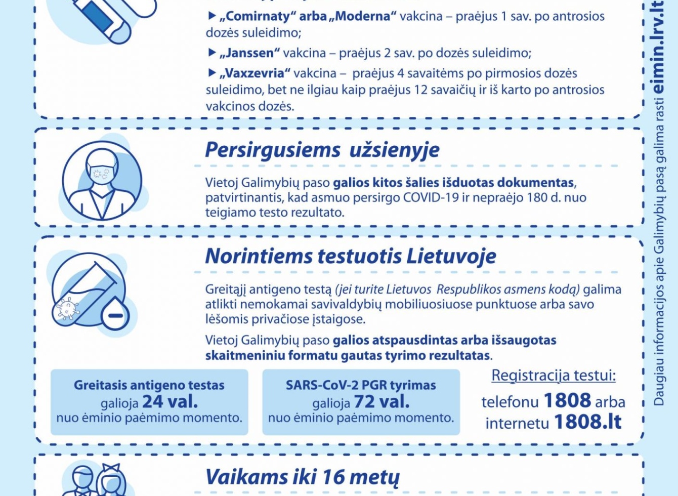 Dėl testo atlikimo Galimybių pasui gauti