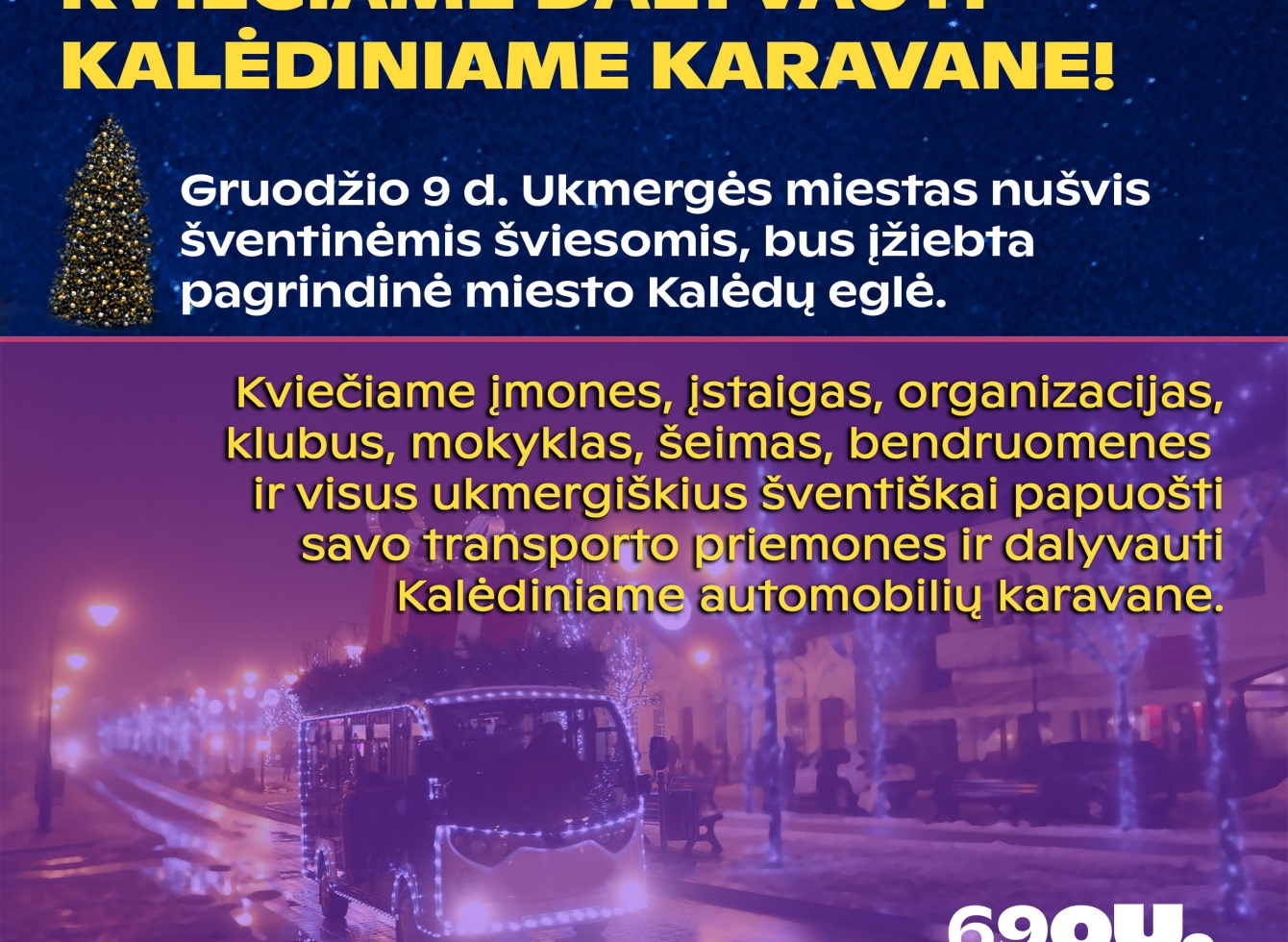Kviečiame dalyvauti kalėdiniame automobilių karavane