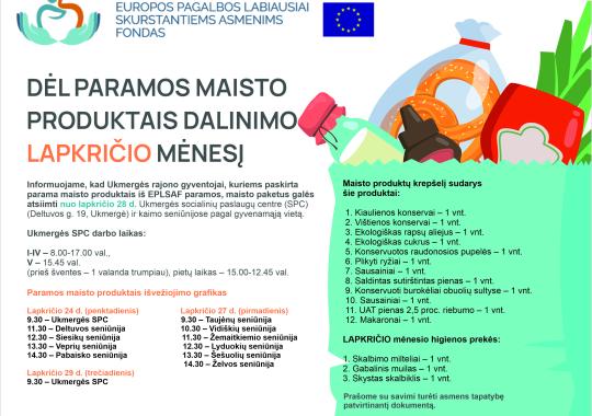 Dėl paramos maisto produktais...