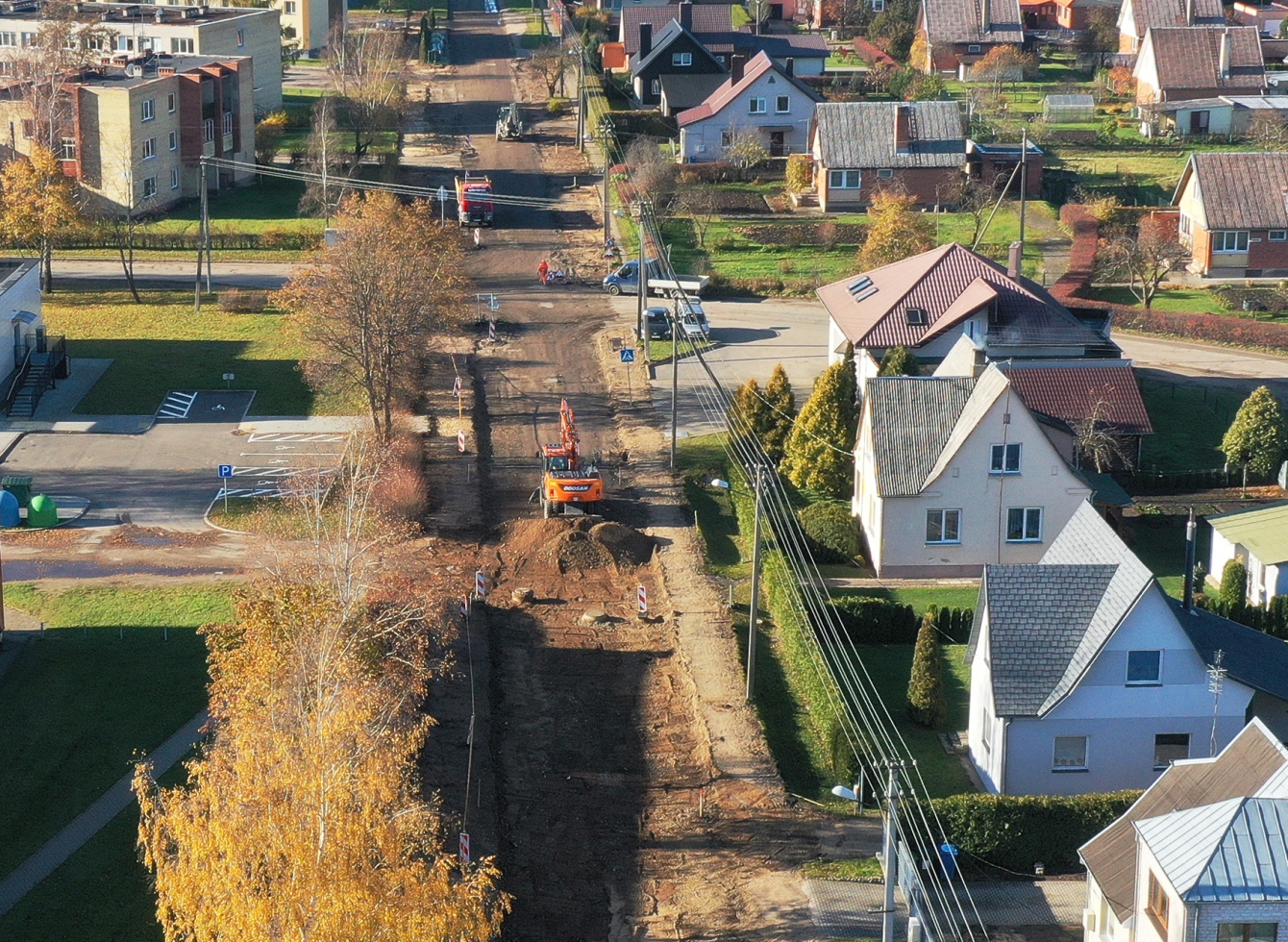 Linų gatvėje šiuo metu atliekami paruošiamieji darbai