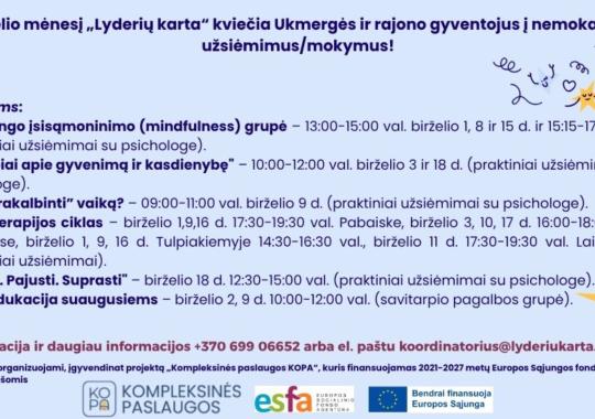 Birželio mėnesį „Lyderių karta“...