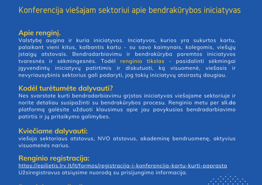 Kvietimas į konferenciją „Kartu kurti...