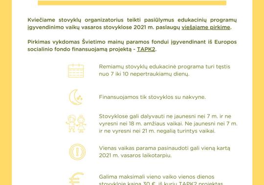 Kviečiame stovyklų organizatorius...