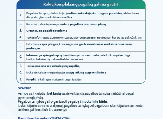 Informacija nukentėjusiems nuo nusikalstamų veikų