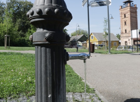 Vandens kolonėlė–gertuvė Pilies parke. 