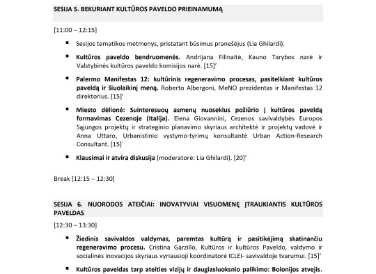 2-os dienos programa