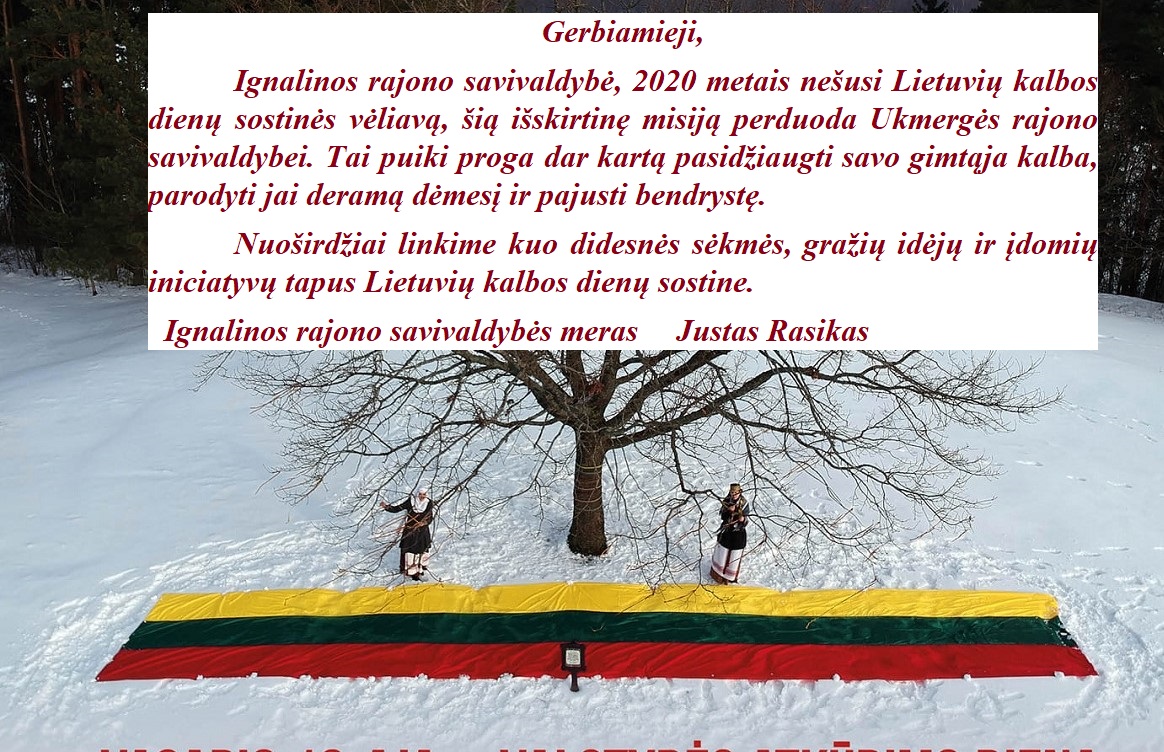 Lietuvių kalbos dienų sostinės vėliavos perdavimas