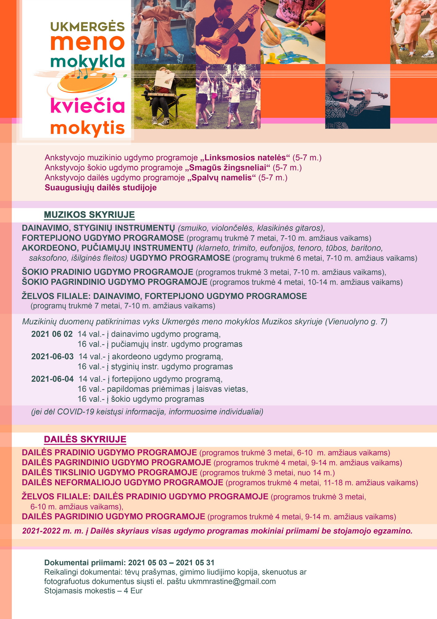 Trumpai apie Ukmergės meno mokyklą