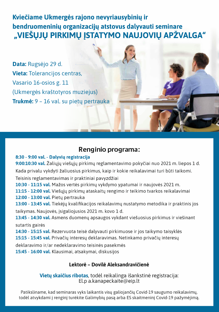 Kvietimas dalyvauti seminare ir renginio programa